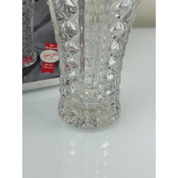 Vintage Anna Hutte Bleikristall Crystal Clear Studios Vase Dorsette Germany Rose - Picture 15 of 16